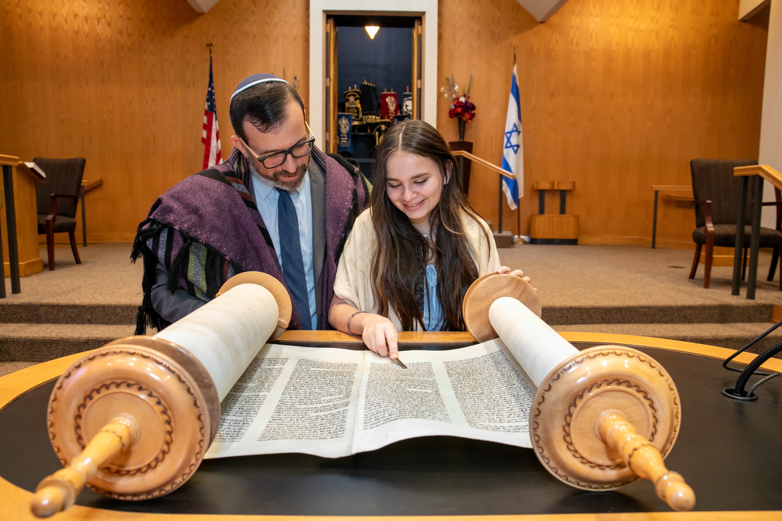 Bat Mitzvah Girl Reading Torah